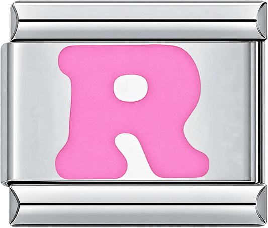 Pink Letter R Single Charm