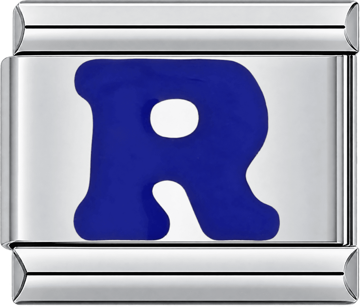 Blue Letter R Single Charm