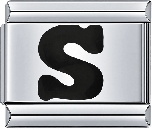 Black Letter S Single Charm