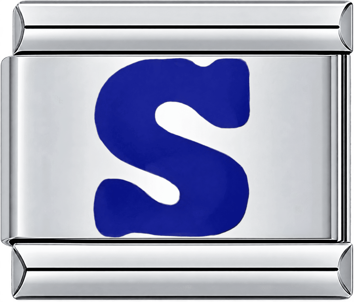 Blue Letter S Single Charm
