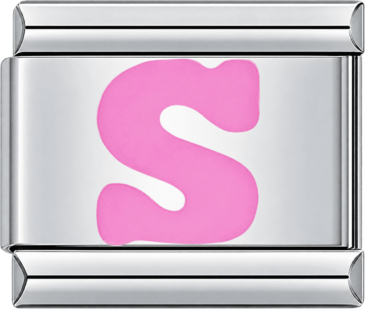 Pink Letter S Single Charm
