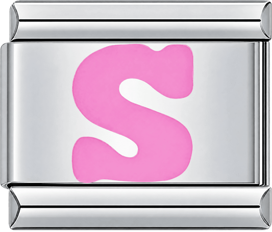 Pink Letter S Single Charm