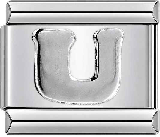 Silver Letter U Single Charm