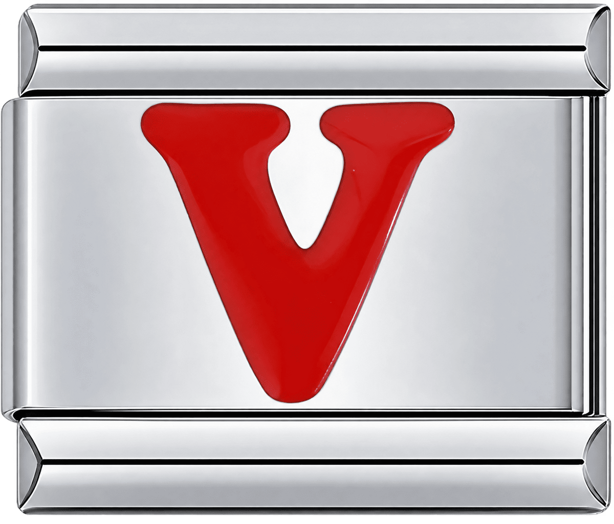 Red Letter V Single Charm