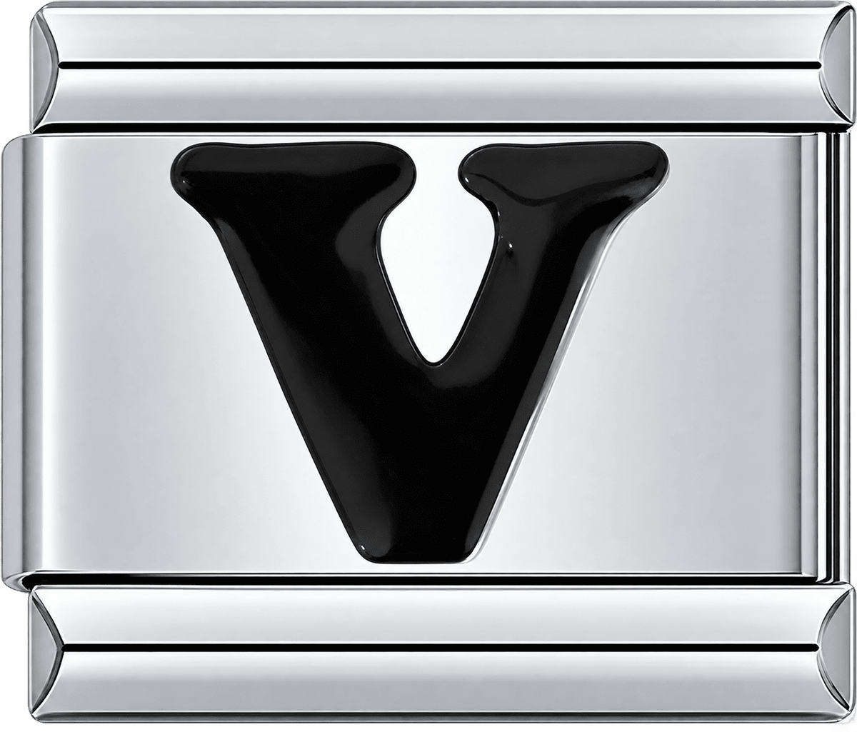 Black Letter V Single Charm