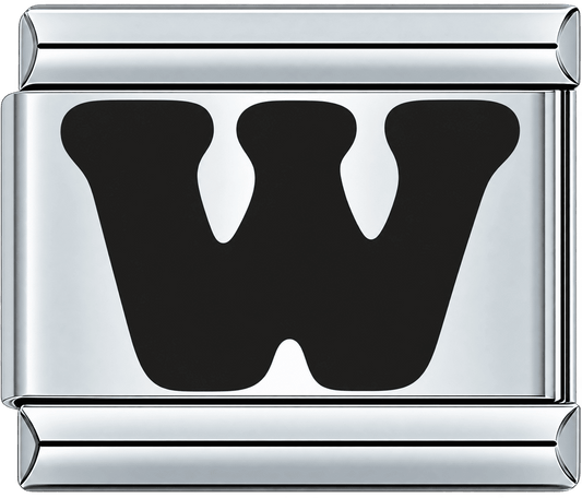 Black Letter W Single Charm