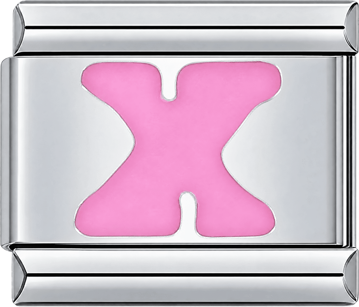 Pink Letter X Single Charm