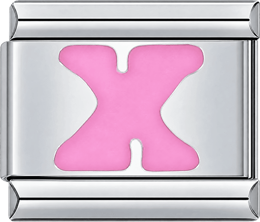 Pink Letter X Single Charm