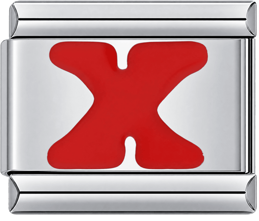 Red Letter X Single Charm