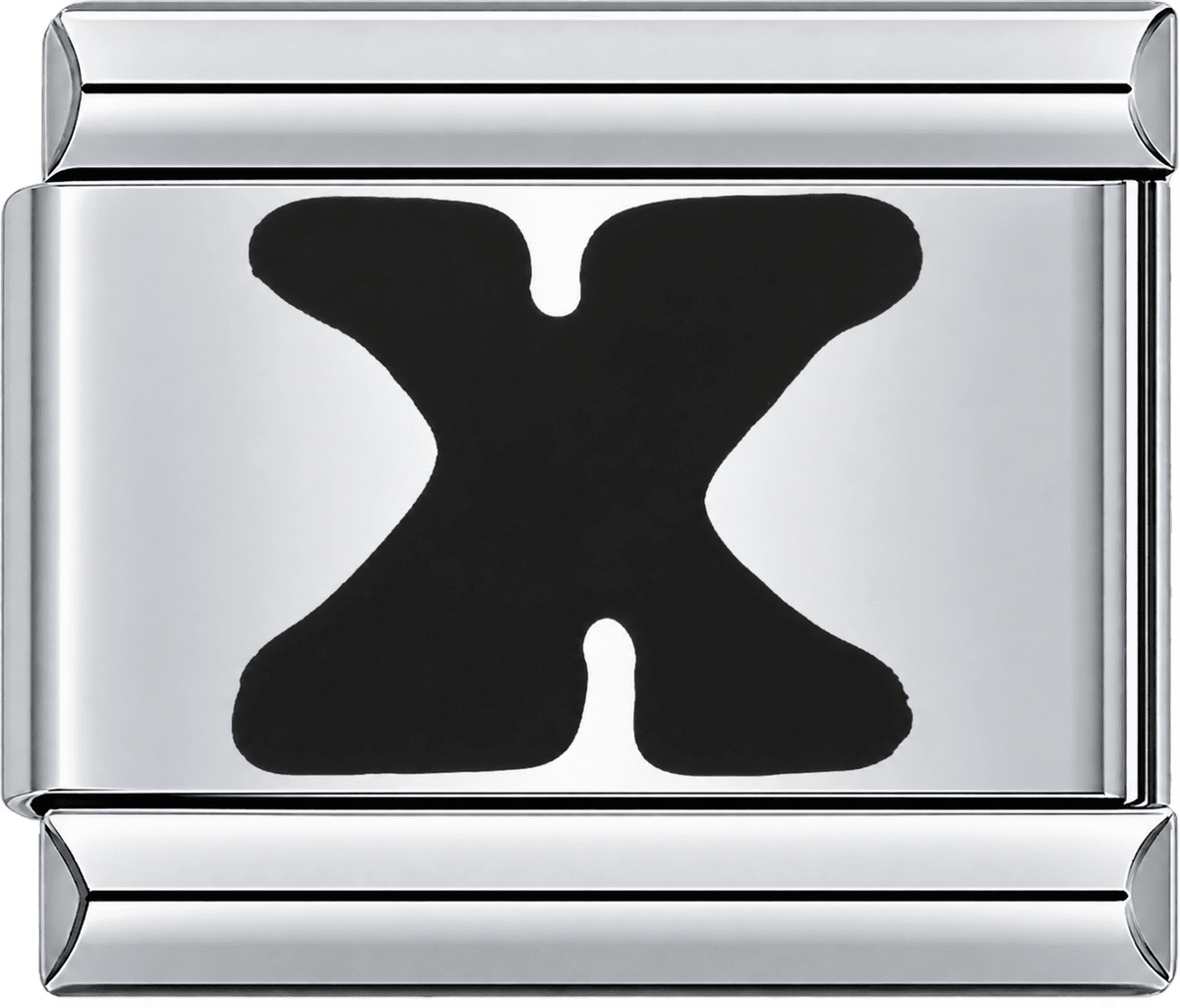Black Letter X Single Charm