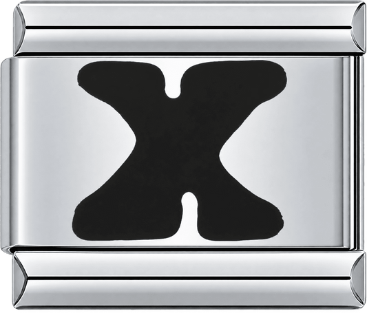 Black Letter X Single Charm