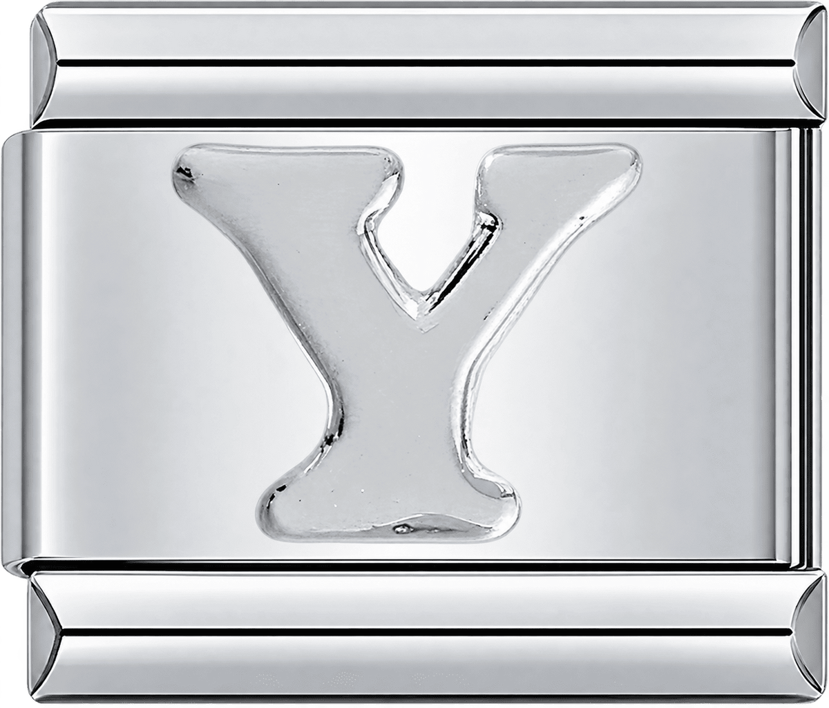 Silver Letter Y Single Charm