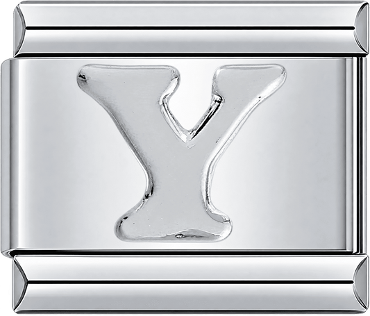 Silver Letter Y Single Charm
