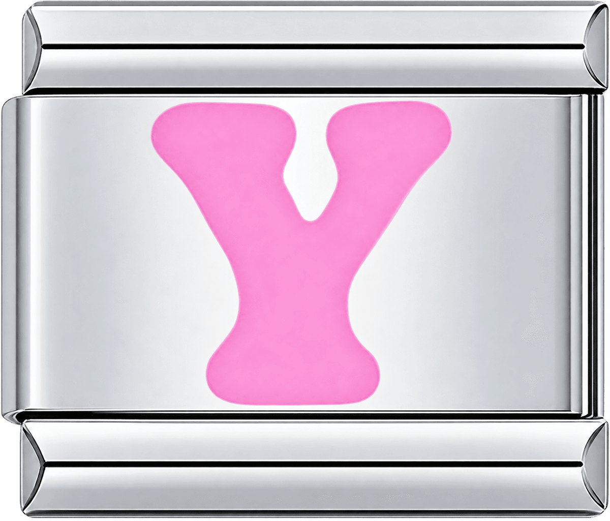 Pink Letter Y Single Charm