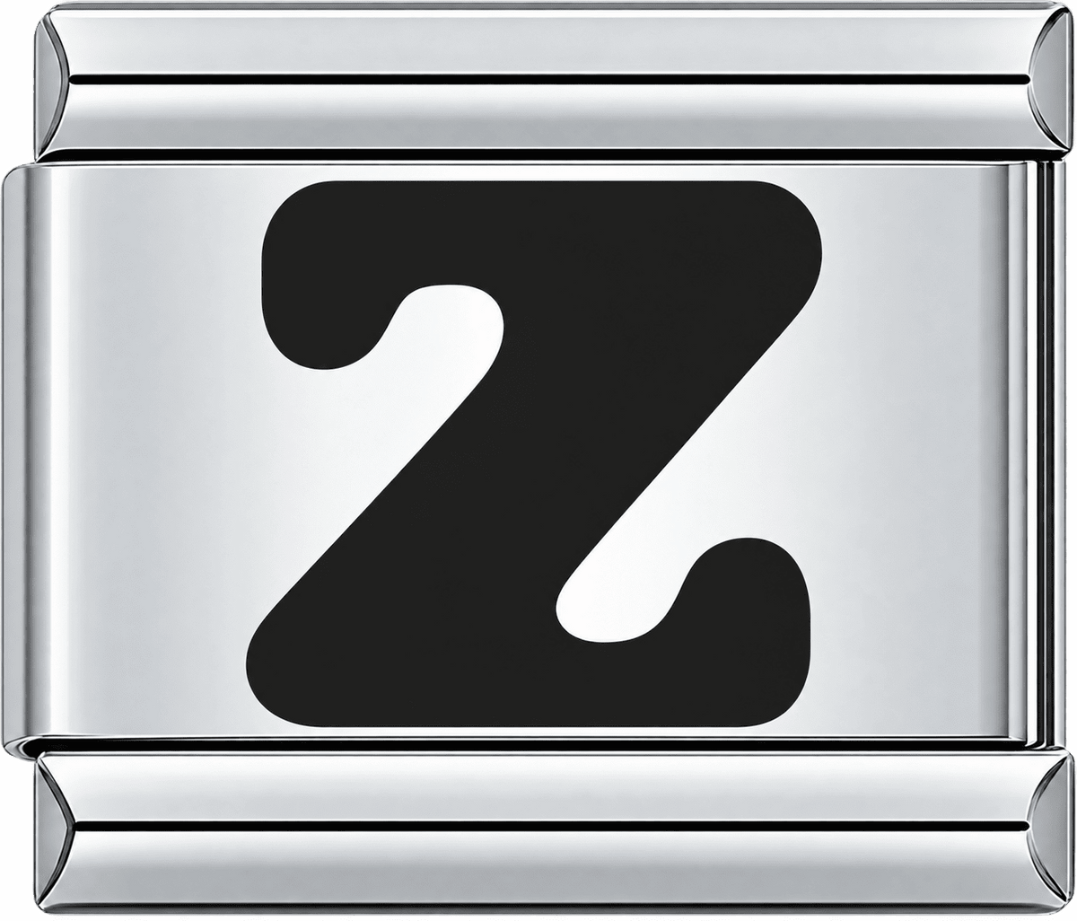 Black Letter Z Single Charm