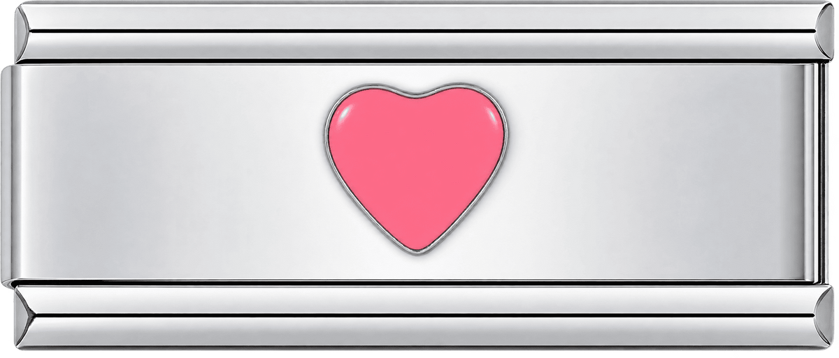 Pink Heart Double Charm