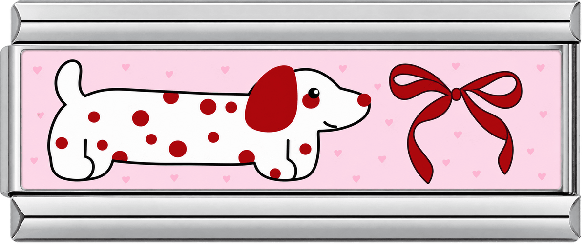 Sweet Bow Dog Double Charm