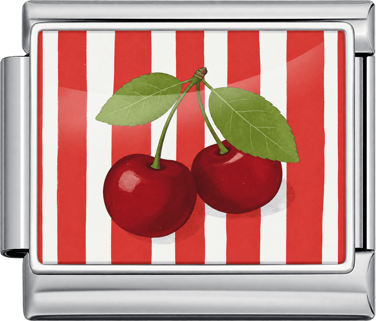 Striped Cherry Single Charm