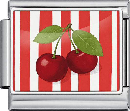 Striped Cherry Single Charm