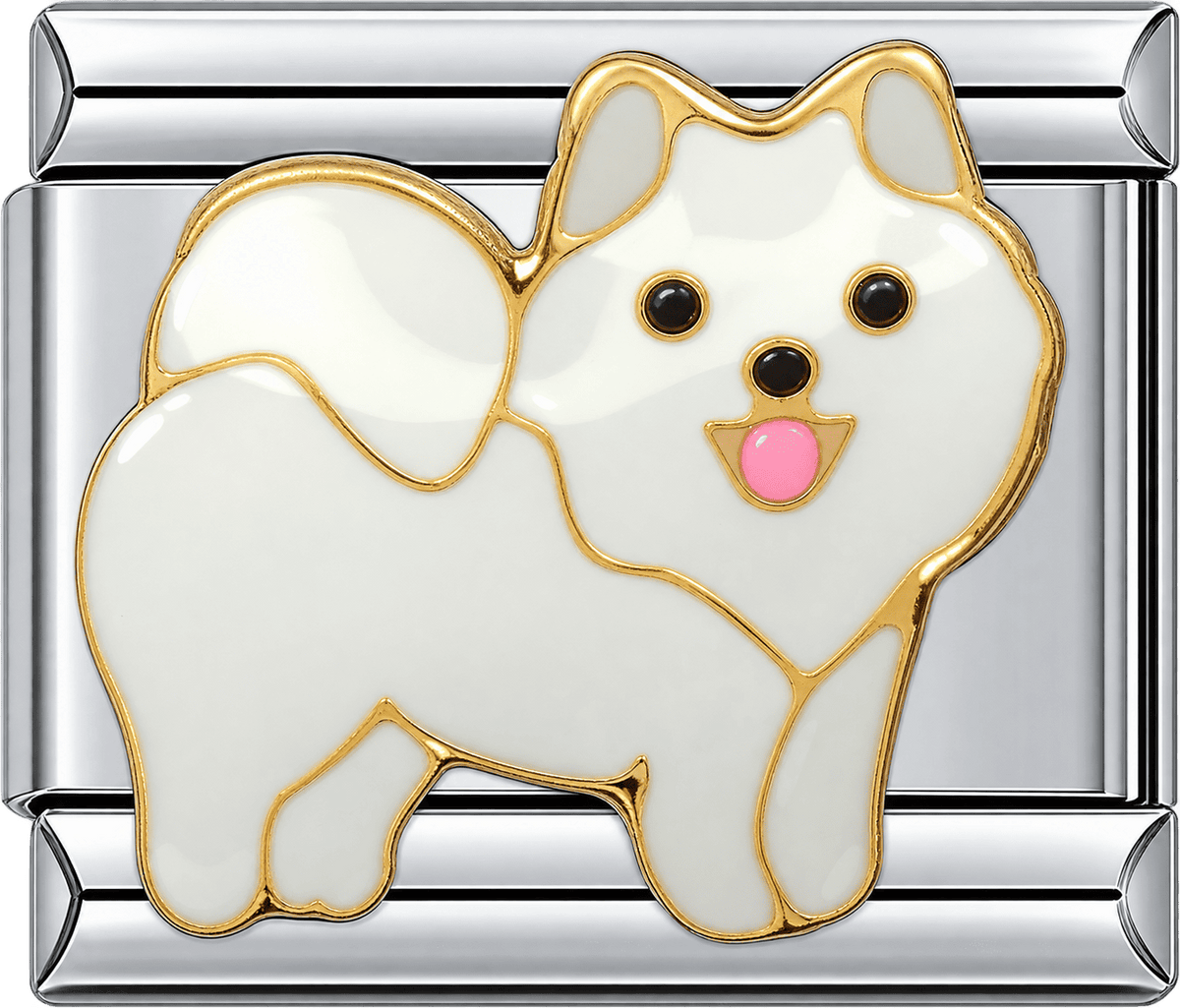 Fluffy White Pup Single Charm