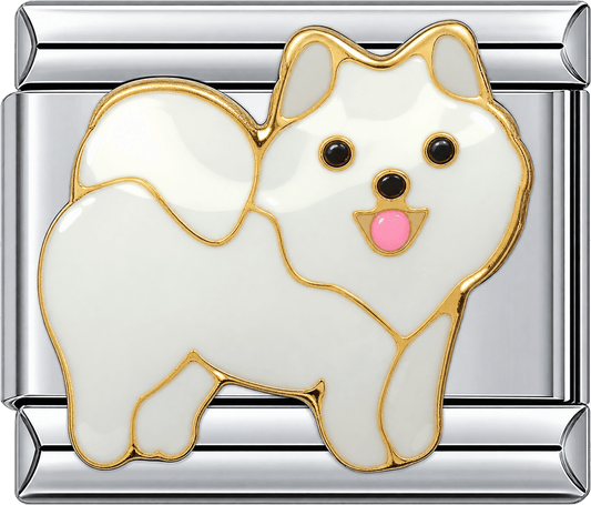 Fluffy White Pup Single Charm