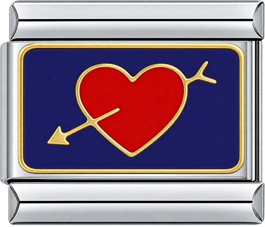 Cupid Arrow Heart Single Charm