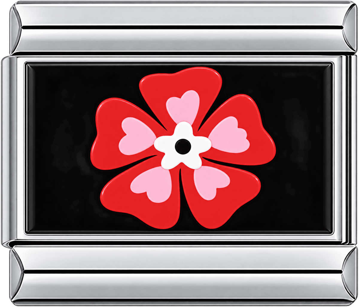 Heart Petal Flower Single Charm