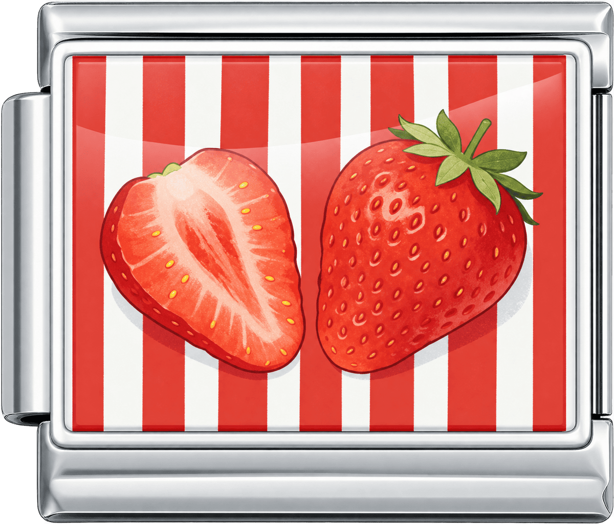 Striped Strawberry Single Charm