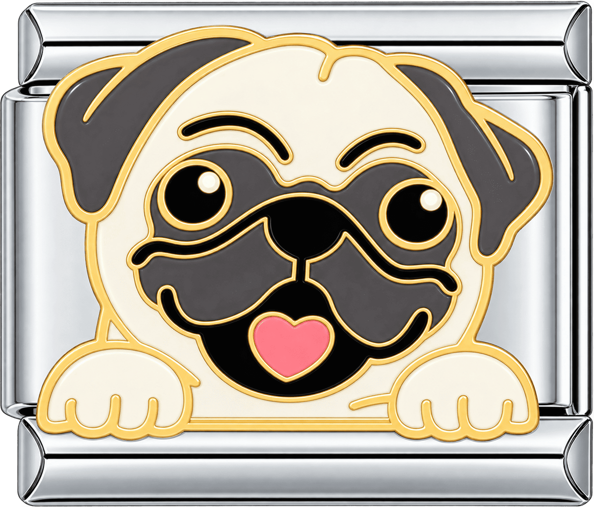 Happy Pug Single Charm