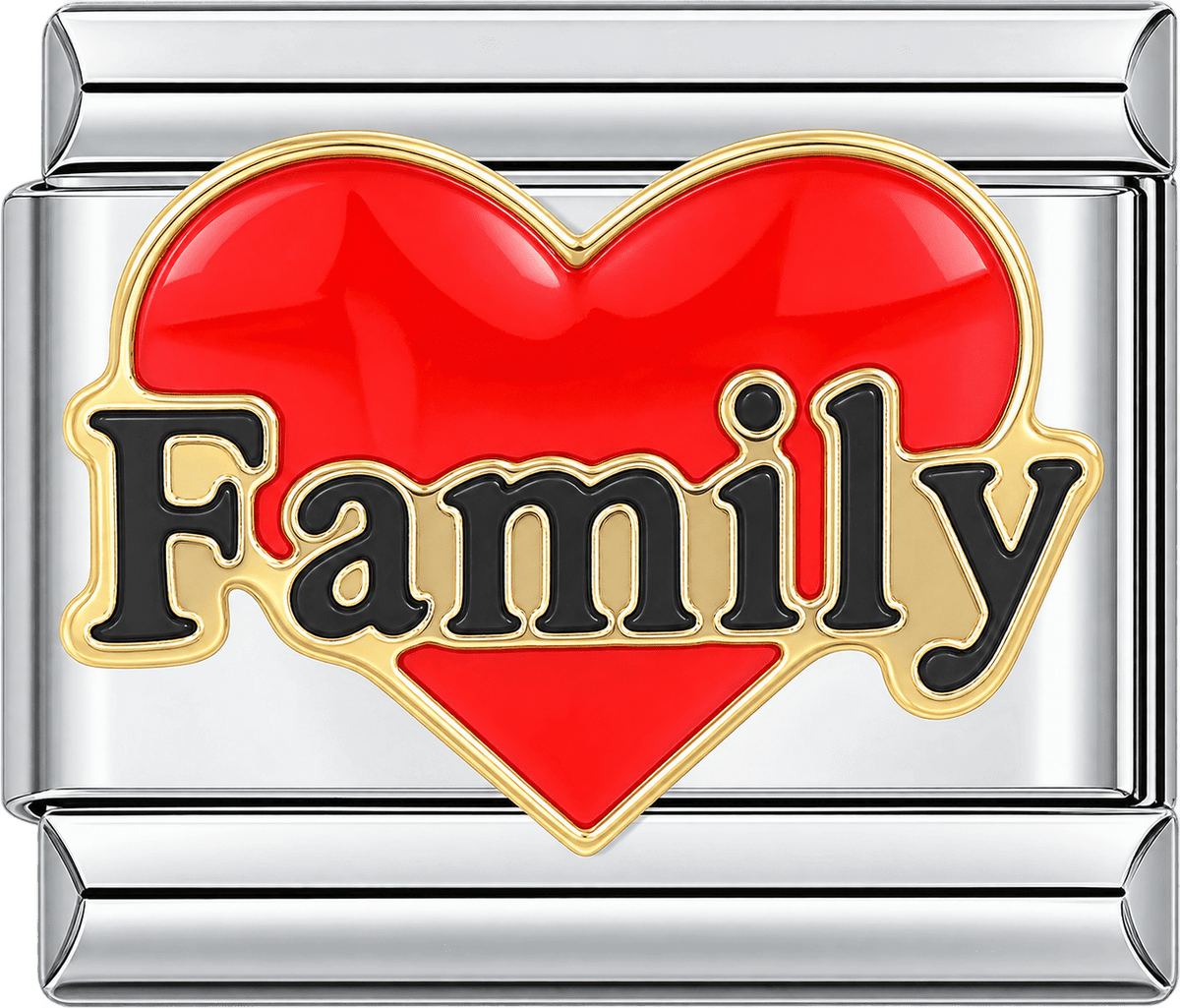 Family Red Heart Single Charm