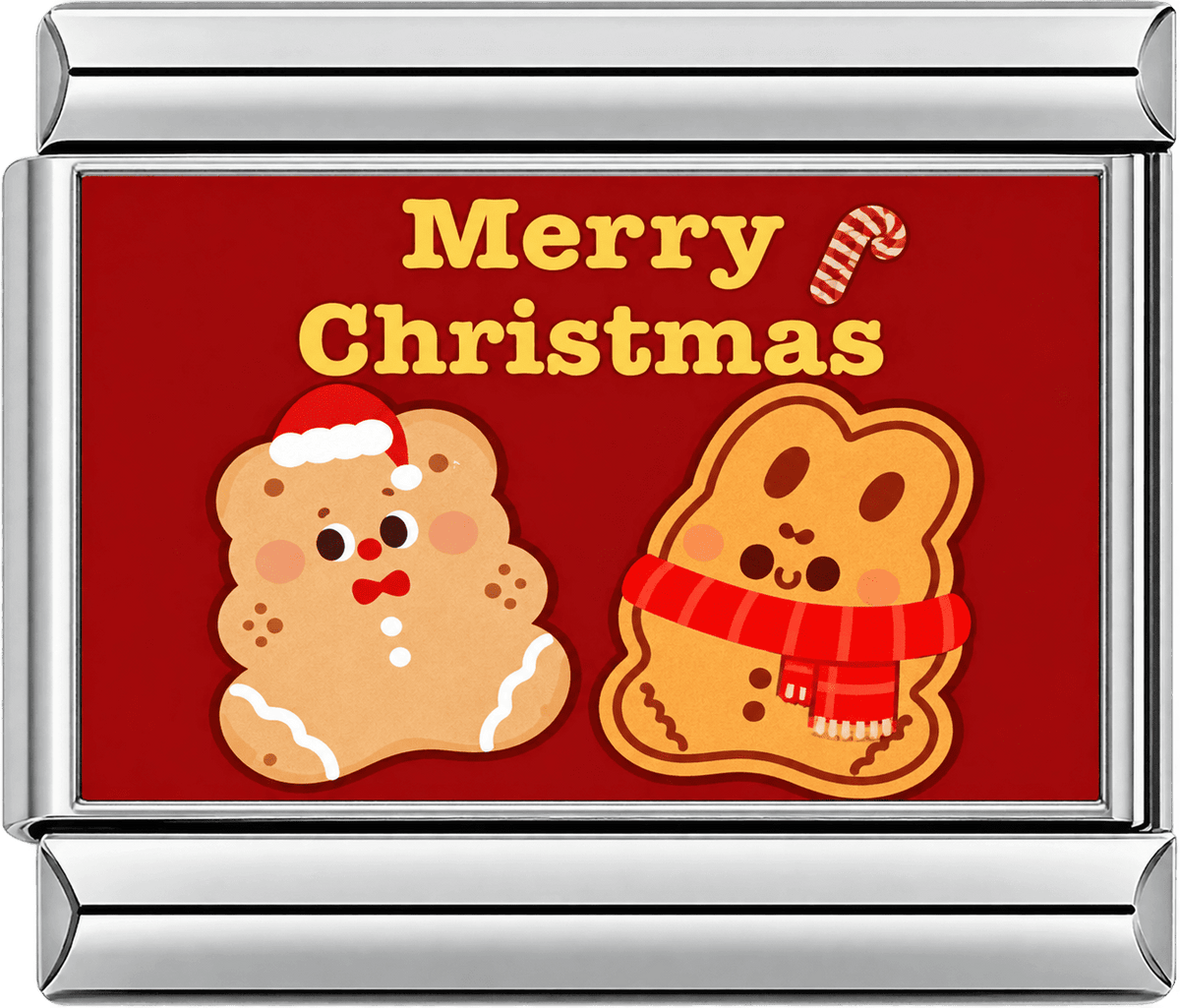 Merry Christmas Gingerbread Duo Single Charm