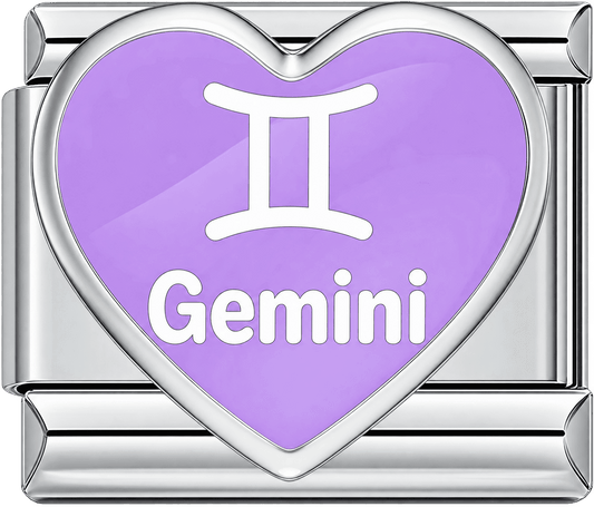 Heart Gemini Single Charm