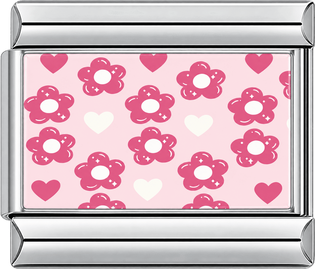 Pink Heart Blossoms Single Charm