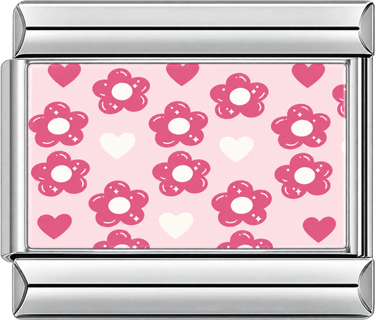 Pink Heart Blossoms Single Charm