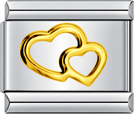 Golden Double Heart Single Charm