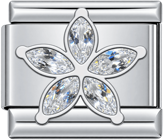 Crystal Flower Single Charm
