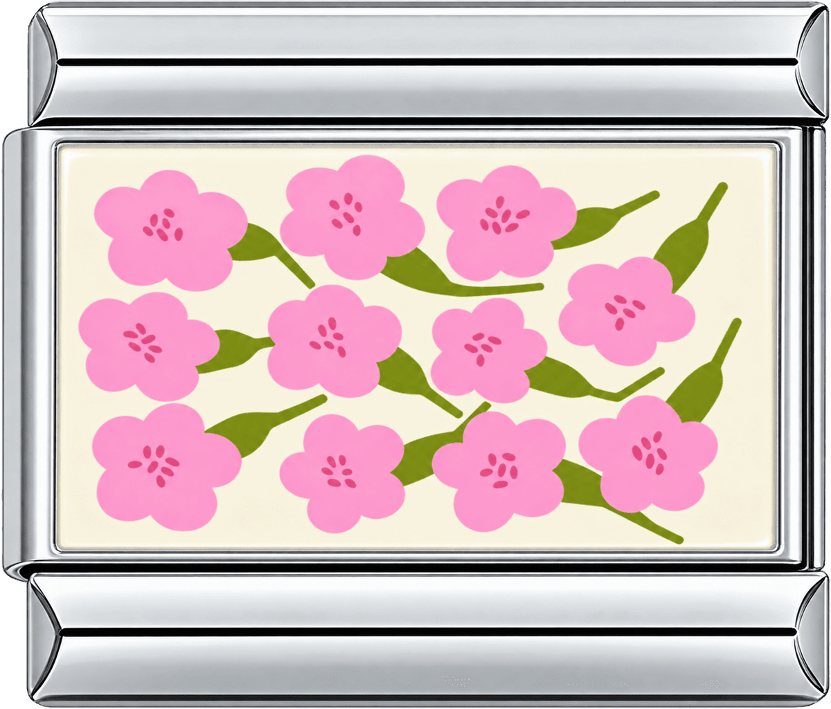 Pink Blossom Pattern Single Charm
