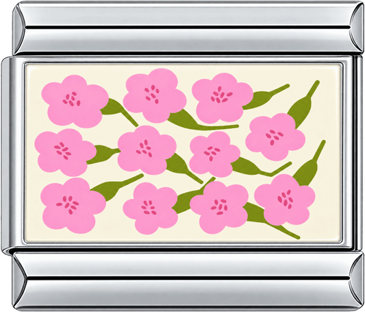Pink Blossom Pattern Single Charm