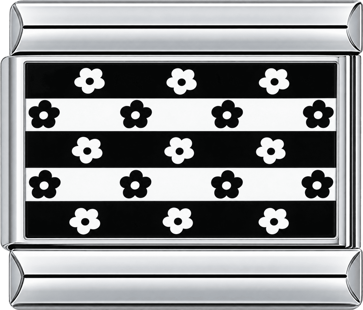 Monochrome Daisy Stripe Single Charm