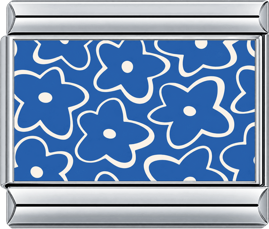 Blue Flower Outline Single Charm