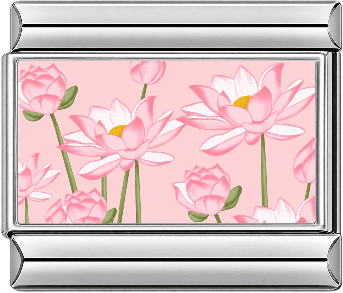 Pink Lotus Garden Single Charm