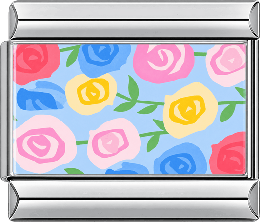 Pastel Rose Pattern Single Charm