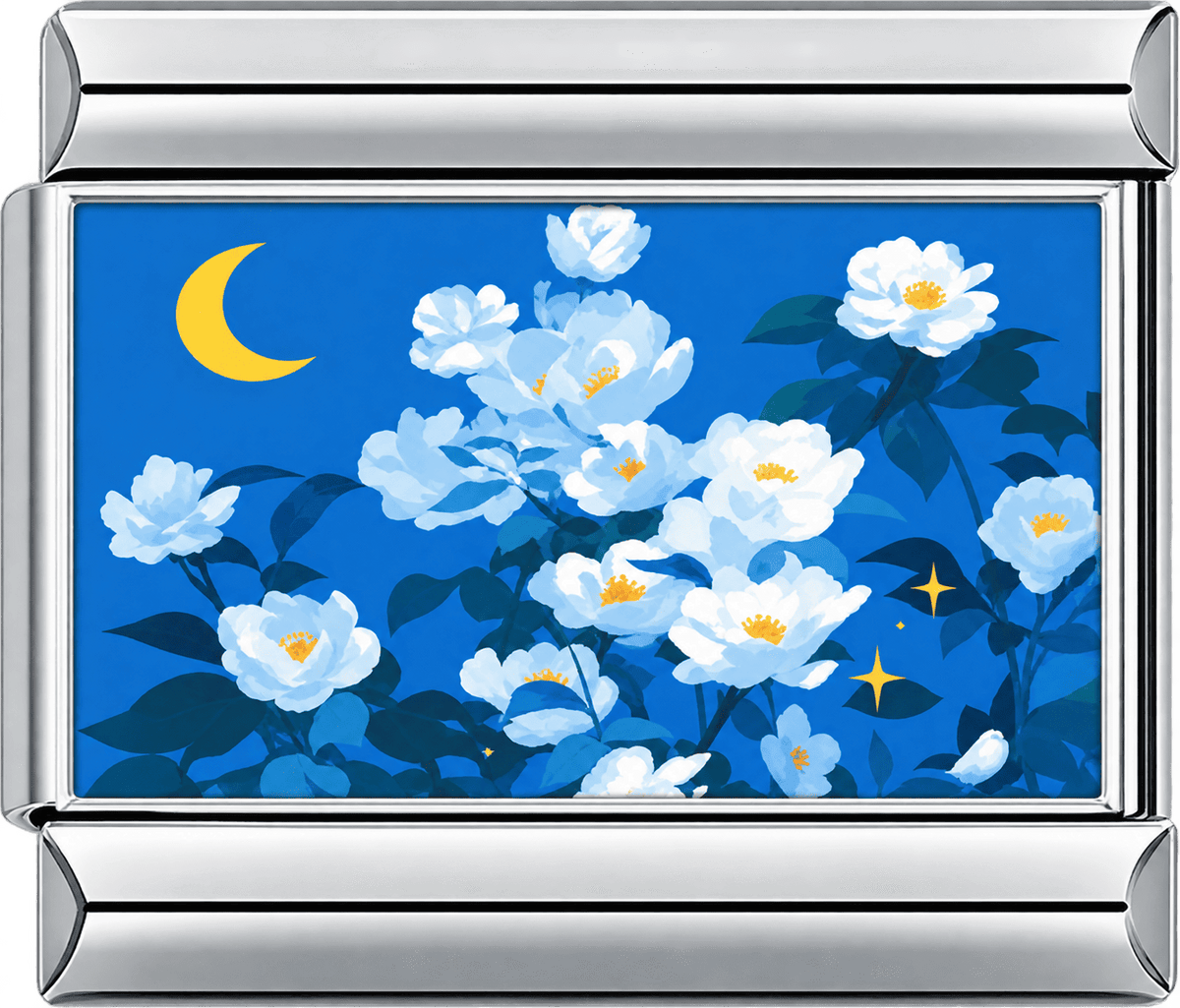 Moonlit White Blooms Single Charm