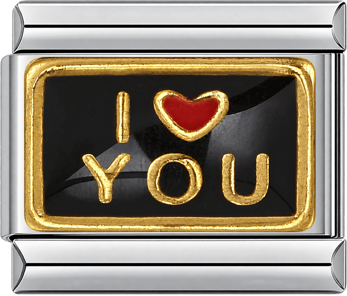 Black & Gold I Love You Single Charm