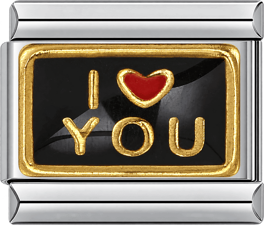 Black & Gold I Love You Single Charm