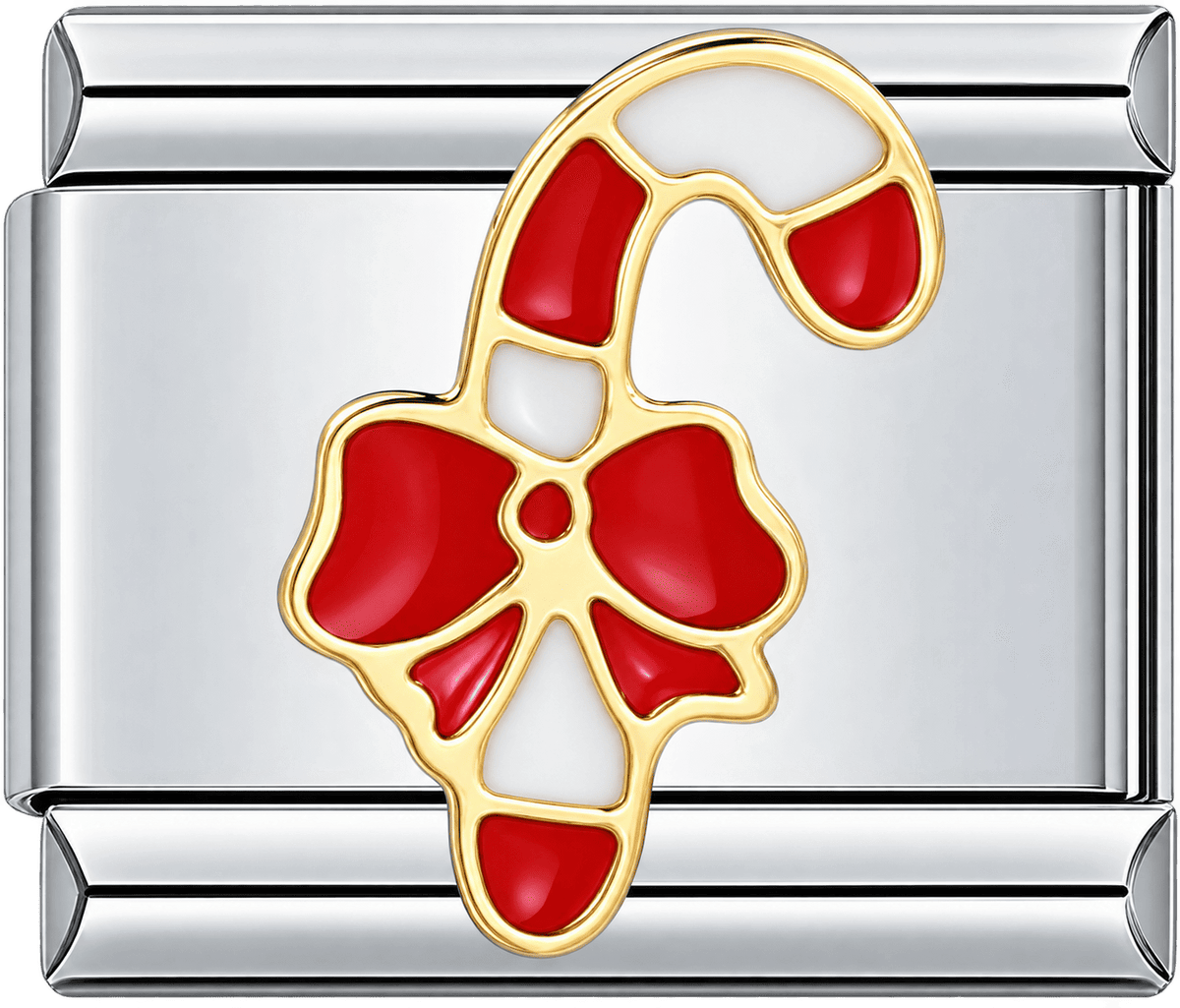 Candy Cane Bow Single Charm