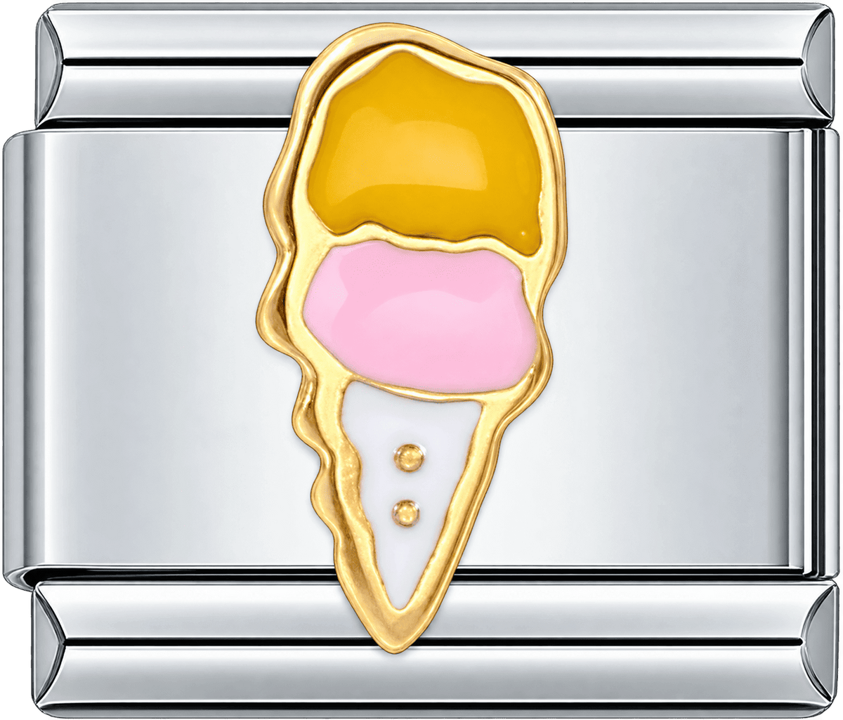 Pink Ice Cream Cone Single Charm