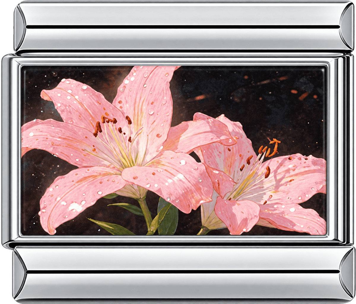 Blushing Pink Lilies Single Charm
