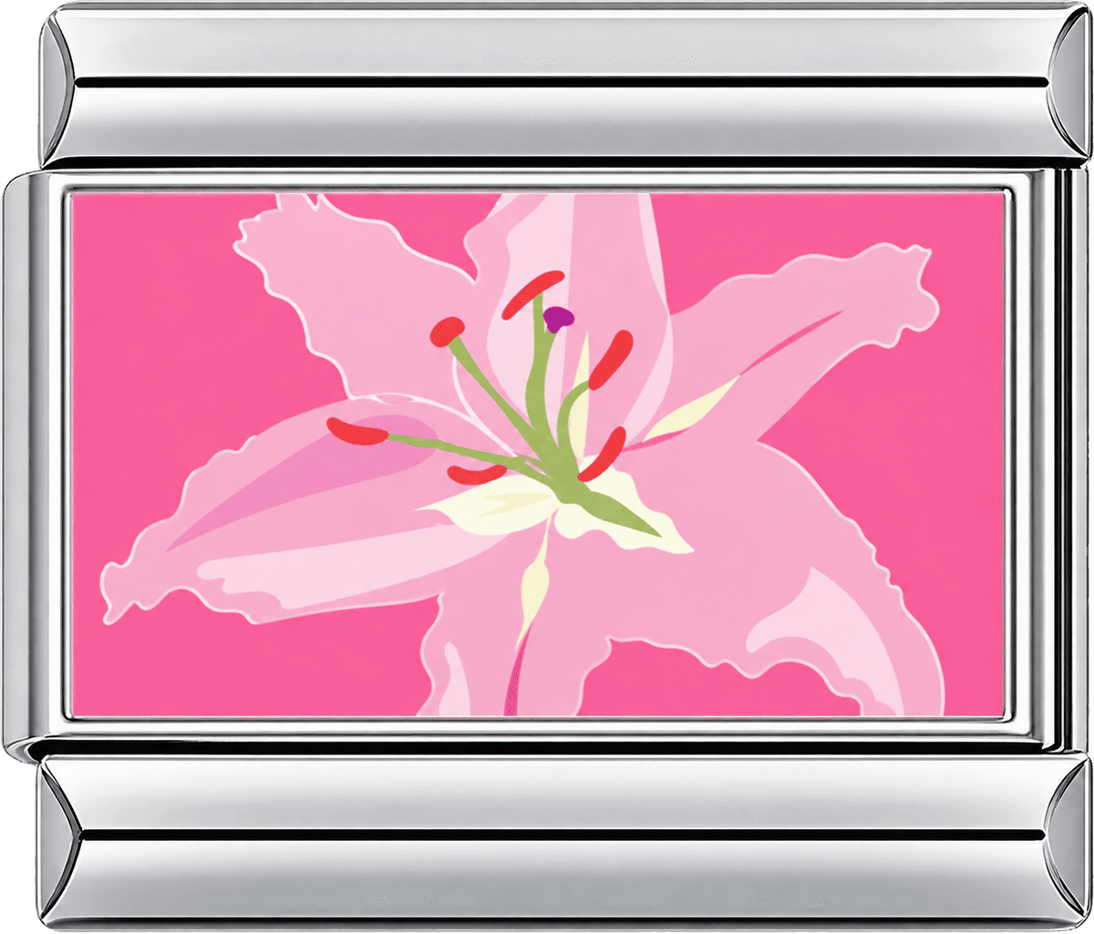 Pink Lily Blossom Single Charm