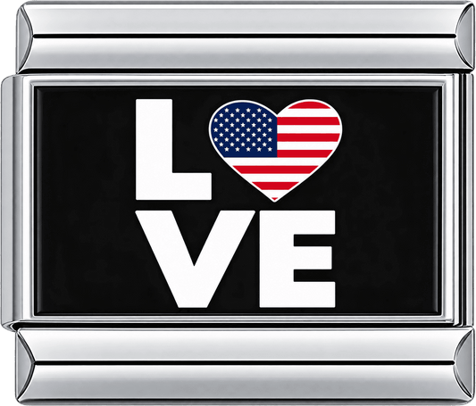 LOVE American Flag Heart Single Charm
